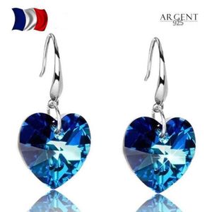 Boucles dOreille Contour Cristal Autrichien Blanc Argent 925