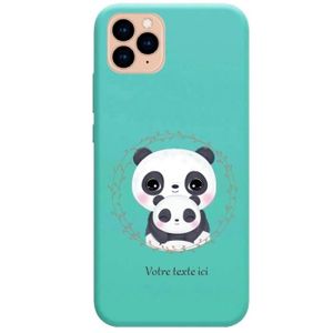 COQUE - BUMPER Coque turquoise Iphone 11 panda maman personnalise