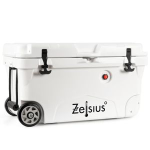 SAC ISOTHERME Zelsius Coolbox 50 litres avec roues | blanc | Glacière | Boîte réfrigérante