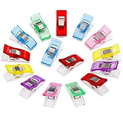 Lot De 10 Pinces Couture En Plastique Antidérapant – Clips Pour Couture, Quilt, Reliure Tissu, 6 Couleurs Vives (Bleu, Rouge, Vert, Rose, Jaune, Violet)