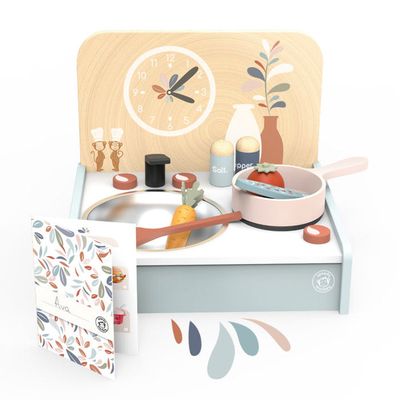 Coriver Set Cuisine En Bois – 28 Pièces Biscuits à Découper Velcro, Jeu Montessori 3+