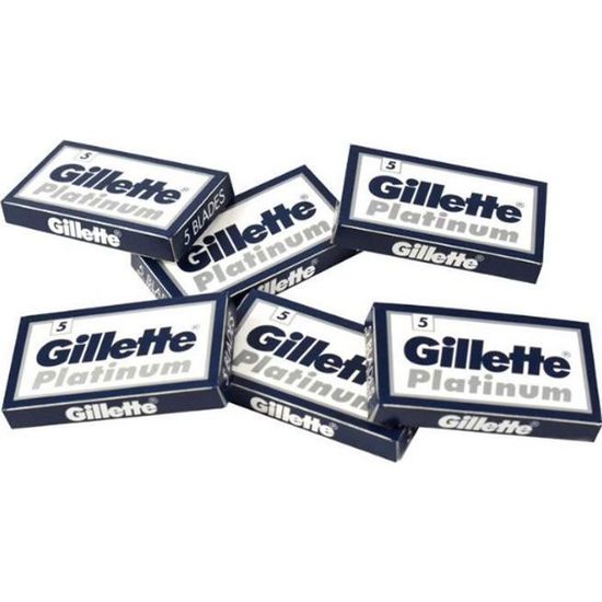 Lames Gillette Platinum Boîte De 5 - Neuf Rasage Double Tranchant