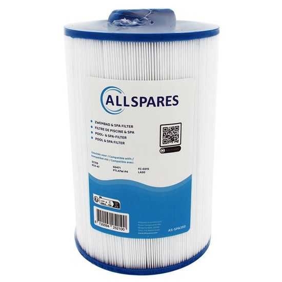 Filtre Pour Spa AllSpaces 150x210mm - Compatible SC714, 60401, 6CH-940, PWW50P3, FC-0359, 817-0050, 378902