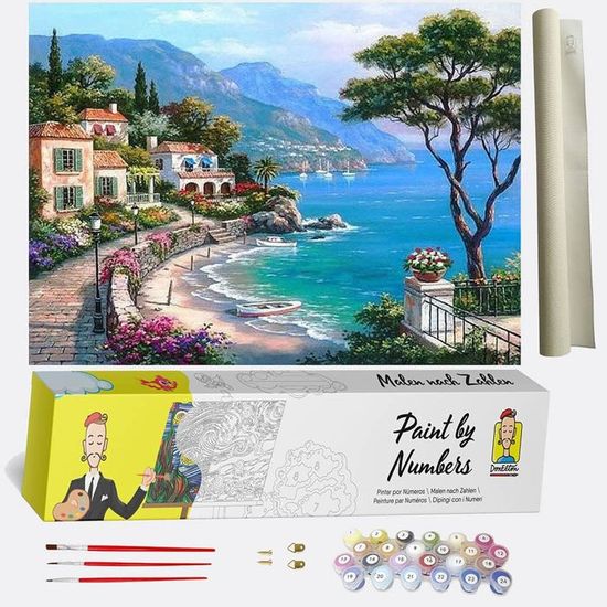 Kit peinture par numéro - Paysage au coucher du soleil - Wizardi