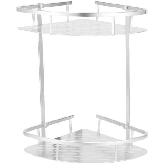 Lot De 6 étagères D'angle En Verre Trempé 30 Cm - Pour Salle De Bain, Douche, Cuisine - Support Chromé Argenté