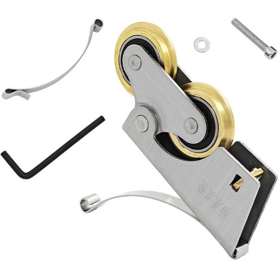 4 Poulies De Fenêtre Coulissante Uxcell – 64 Mm, Double Rouleau Laiton Et Inox, Diamètre 12 Mm