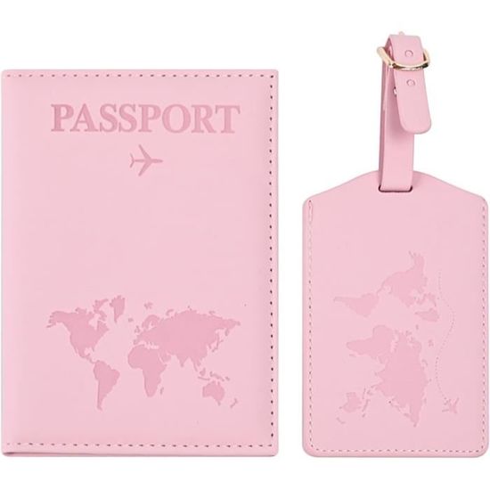 Risipu Étui Passeport Cuir + Étiquette Bagage - Noir - Rangement Passeport, Cartes, Monnaie - Voyage