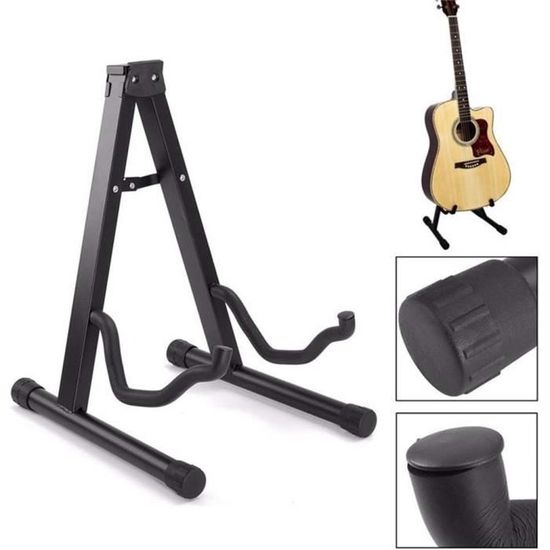 Support Guitare Pliable Universel - Ajustable Pour Guitare, Basse, Ukulélé, Stable