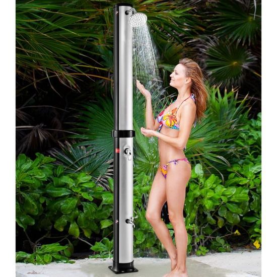 Douche Solaire Joparri 40 Litres - Pompe à Main Réglable 180° - Chauffe Jusqu'à 60°C Sans Électricité - Idéale Jardin, Camping, Piscine