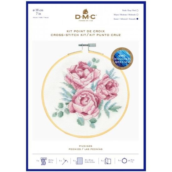 Cadeau Fait Main Broderie Moderne Qbodp Kit De Broderie De Motifs De Fleurs Vintage Pour Débutant,Kit Point De Croix Pour Adulte Amoureux De L'Artisanat Fait À La Main,Kit De Pratique De Points - 2
