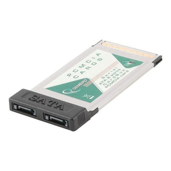 Carte PCMCIA 2 Ports SATA Connectland – Avec Câble, Pour CardBus (neuf)