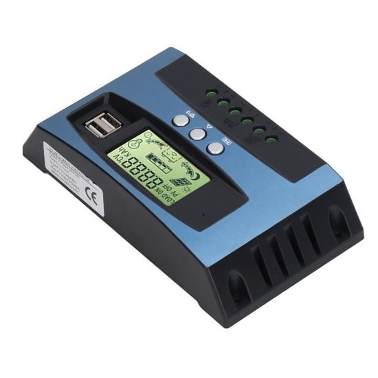 Contrôleur De Charge Solaire MPPT Affichage LCD Double Sortie USB Régulateur De Panneau Solaire De Charge Rapide 12V/24V Pour L'industrie Domestique