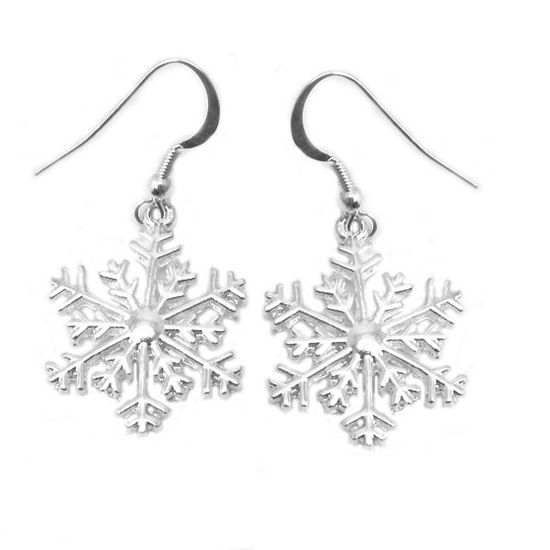 Boucles d'oreilles Flocon de neige sur crochets en Argent 925 Achat — free download