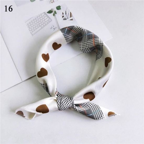 Foulard Femme Soyeux Motif Montagnes - Bandeau Carré En Satin Léger, Accessoire Cheveux Ou Sac