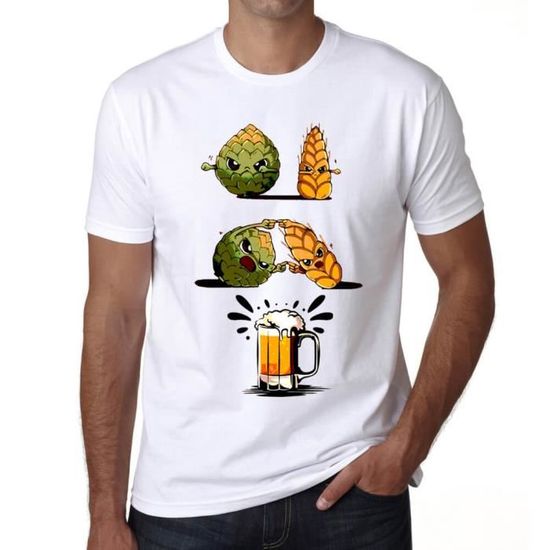 Homme TeeShirt Bière Fusion Design Design Fusion Beer TShirt