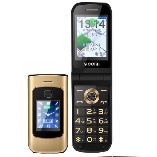 Téléphone portable SOYES K21 + 4G à clapet avec écran 4,0 pouces, lampe de poche et double SIM - Blanc