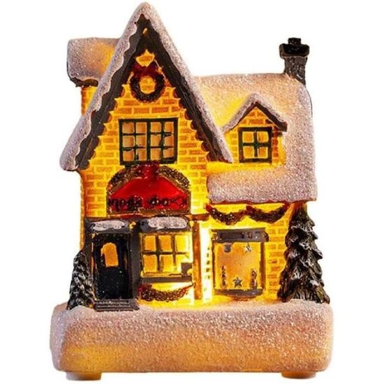 Village de Noël en résine Décoration lumineuse pour la maison