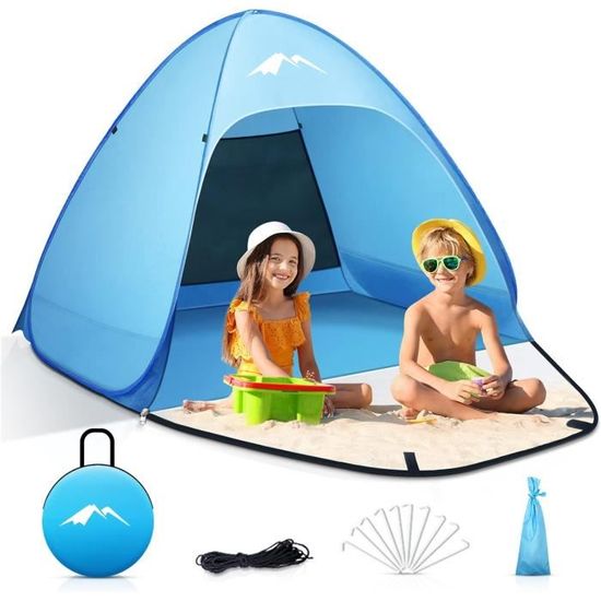Purebox Tente De Plage Pop-up 1-3 Ou 3-4 Personnes – Protection UV UPF50+, Montage 1 Seconde, Légère Et Portable, Idéale Camping Et Jardin