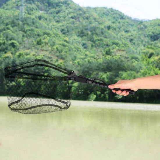 Épuisette Pliable En Nylon Robuste – 200 X 33 Cm – Pour Pêche En Mer, Rivière, Crevettes Et Poissons – Léger, Facile à Ranger Et Transporter