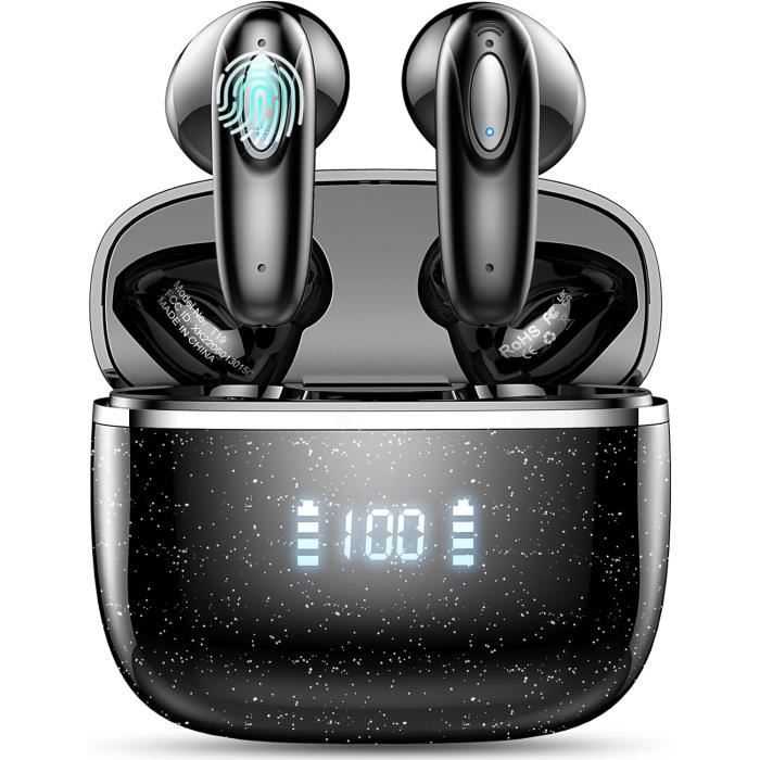 Écouteurs Bluetooth 5.3 Sans Fil - Stéréo HiFi, Micro ENC, Étanche IP7, 40H Autonomie, Contrôle Tactile - Violet
