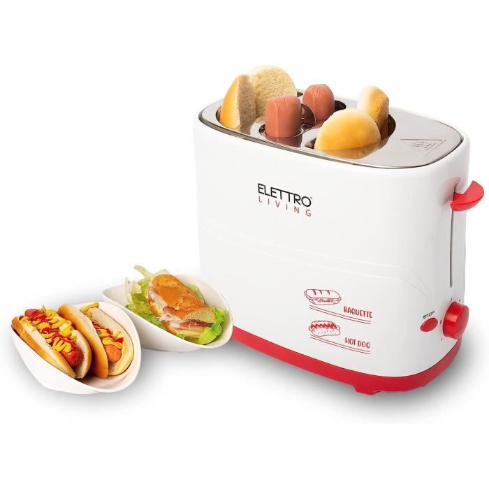 Macchina Per Hot Dog E Baguette POLDO - Tosta Pane E Cuoce Wurstel, Cassetto Briciole, 650W - Per Feste E Party - Foto 2
