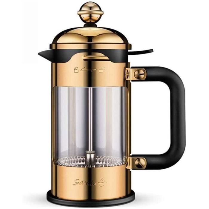 Café de la presse française et machine à thé, 304 presse à café en acier inoxydable avec filtres