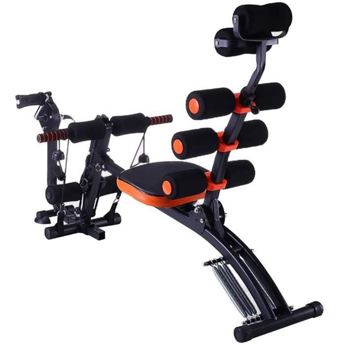 Appareil de musculation pour abdominaux 6 en 1 avec pédale