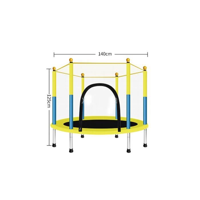 Trampoline d'intérieur de 140 cm pour bébés et enfants, trampoline avec filet de protection