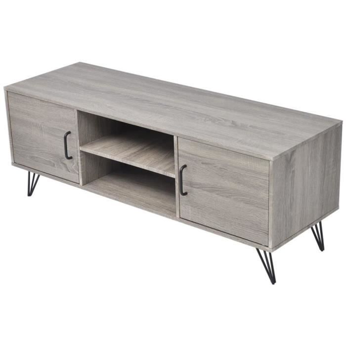 Meuble TV Home Cinema Gris Sobre de Salon