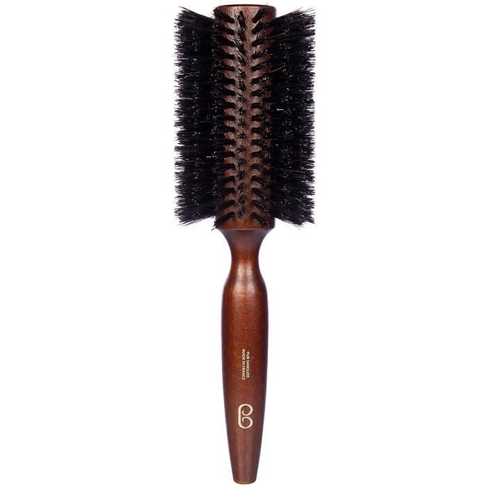 Brosses à cheveux L'Artisan Brossier Brosse à cheveux ronde en Hêtre Massif 18 rangs - 100% Fabriqué en France 23423