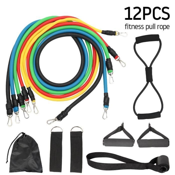 11-13 pièces tirer corde Fitness résistance bandes exercices force équipement maison élastique exe - Modèle: 12 Pcs - HSJSTLDA09963