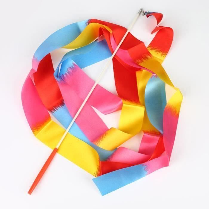 Danse ruban gym gymnastique rythmique tige art ballet twirling bâton 4m Splice de couleur Em49071