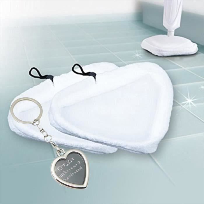 FOLAYA Balai à vapeur triangulaire lingette microfibre pour H2O Mop X5-2pcs (blanc) Aw31684