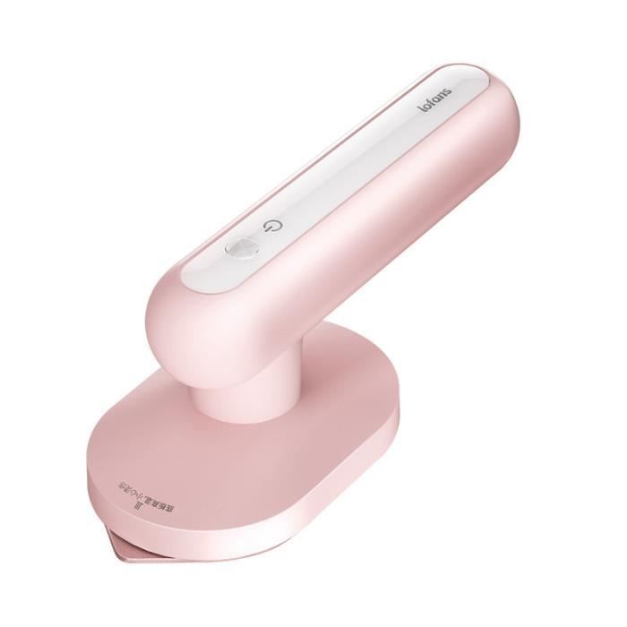 Machine à repasser sans fil Fer à repasser électrique pour le repassage des chemises 250g Léger, adapté aux voyages d'affaires-rose
