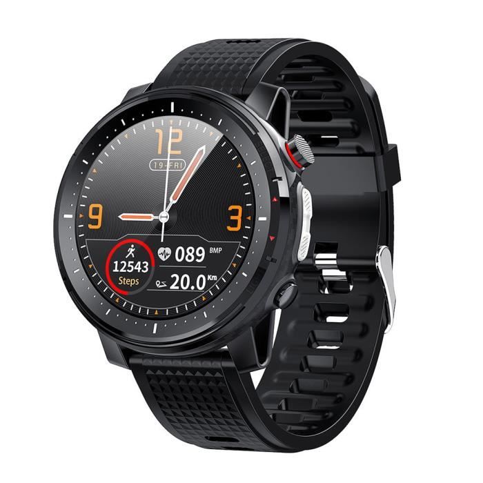 Black Microwear L15 SmartWatch ECG fréquence cardiaque IP68 étanche pression artérielle contrôle de la musique LED torche lumière mo