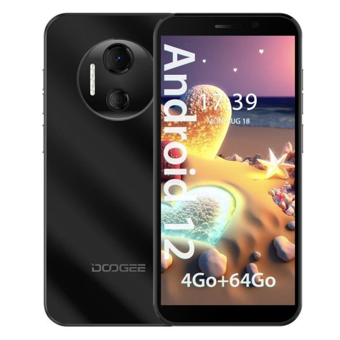 DOOGEE X97 Pro Smartphone Pas cher 6.0'' 4Go + 64Go Téléphone portable 4G Double SIM GPS Octa core Android 12 - Noir
