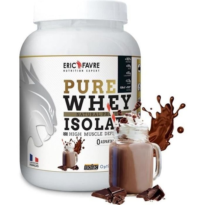 Eric Favre - Pure Whey Proteine Native 100% Isolate - Proteines - Chocolat - 2kg