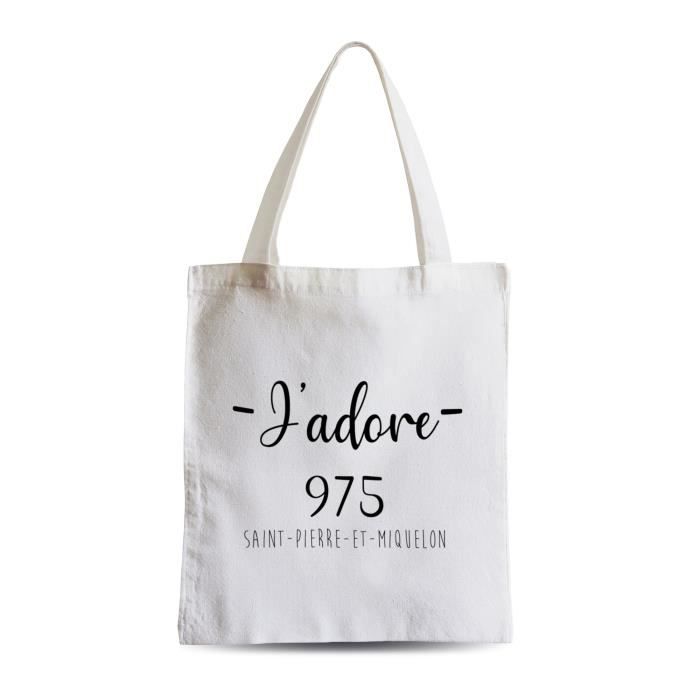 Grand Sac Shopping Plage Etudiant J'Adore 975 Departement France Region Saint Pierre Et Miquelon
