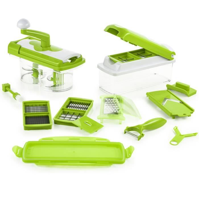 Genius Nicer Dicer Plus et Nicer Twist - Set de 21 pièces - Appareil découpe-légumes et découpe-fruits - Nouveau : Farbe - Kiwi