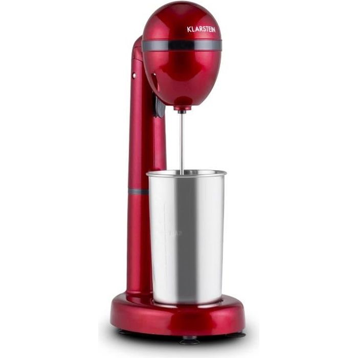 Klarstein van Damme - Mixeur de boissons de 100W avec gobelet de 450 ml en acier - rouge