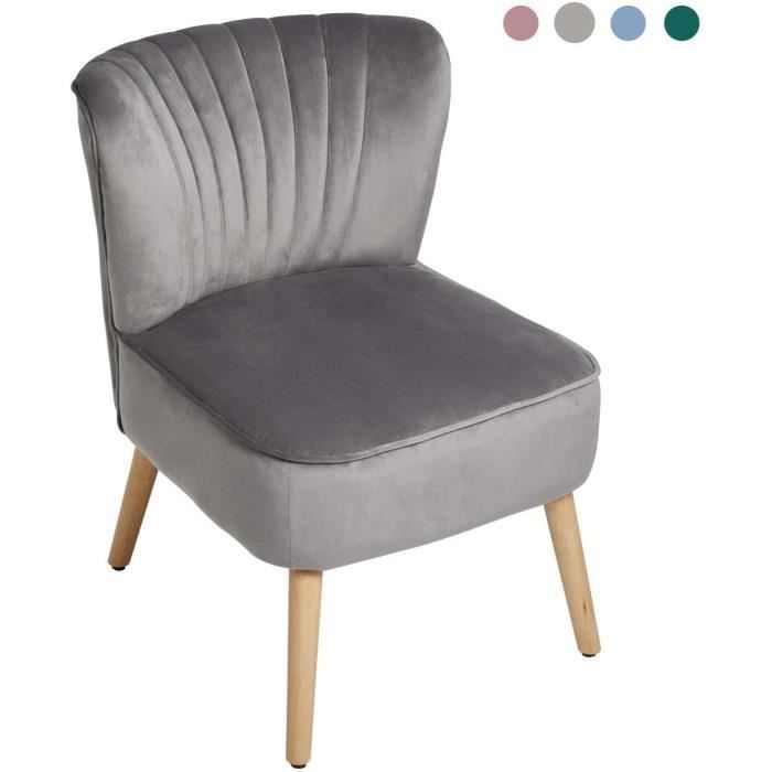 Laxllent Fauteuil Salon,57 x 68 x76cm,Surface en Velours,Gris,Pieds en Bois,Montage Facile, pour Appartement,Chambre,Salon