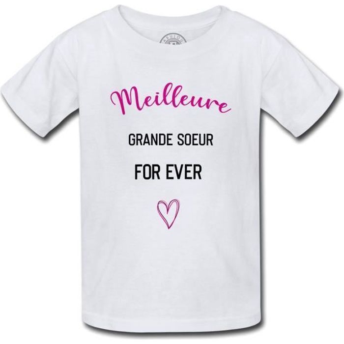 T-shirt Enfant Meilleur Grande Soeur For Ever Coeur Famille