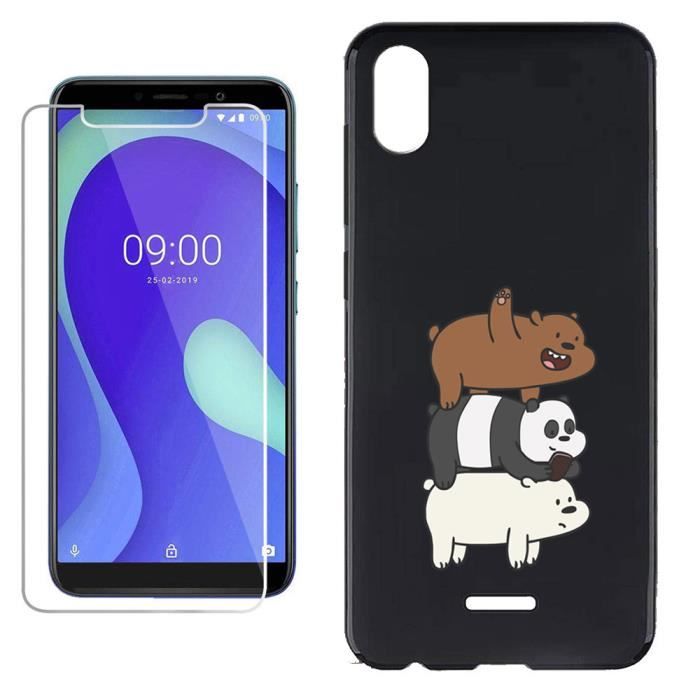 verre trempé + Pour Wiko Y50-Wiko Sunny 4 Coque Panda Silicone TPU Couverture