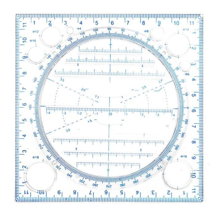 Règle de dessin multifonctionnelle Dessin polyvalent courbe ronde horizontale parallèle