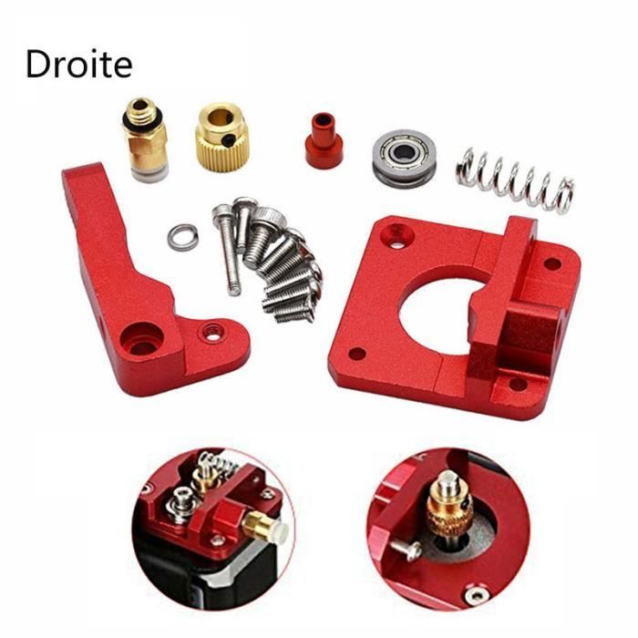 MK8 Extrudeuse Aluminum Drive Feed remplacement Imprimante 3D pièces Extrudeuse Kit pour Creality Ender 3, 3 Pro, 3X, Droite