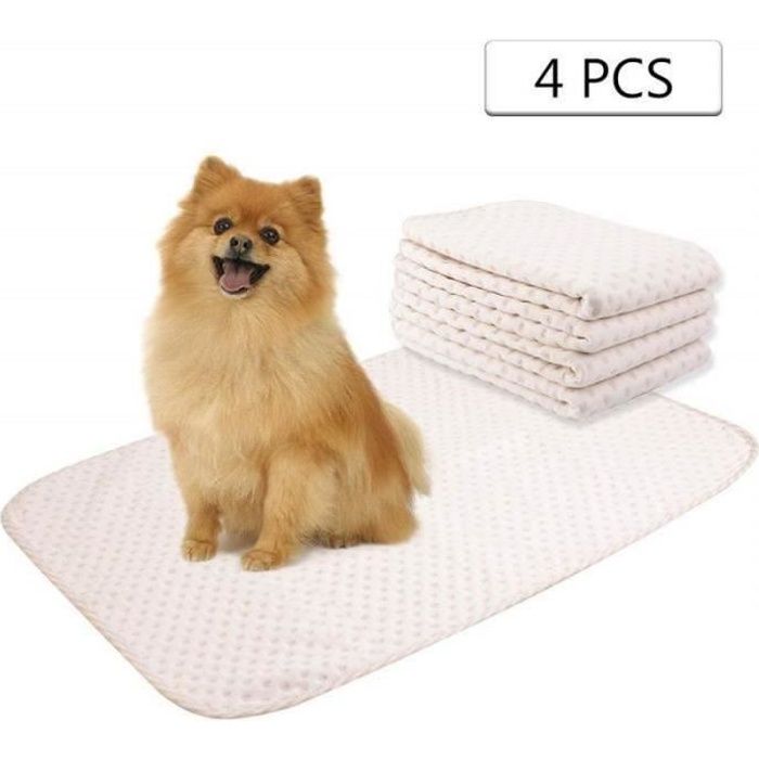 QQ34488-Yangbaga 4pc Alèses Chien Lavables, Tapis d’Apprentissage de la Propreté pour Chat Chiot Chihuahuas (50 * 70cm)