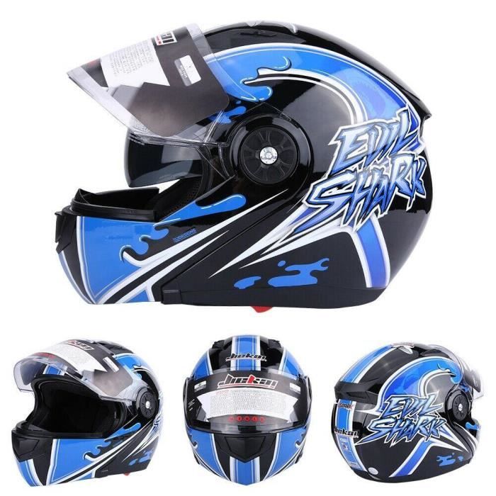 LAM Casque de moto intégral, Casque de sécurité Double Visière