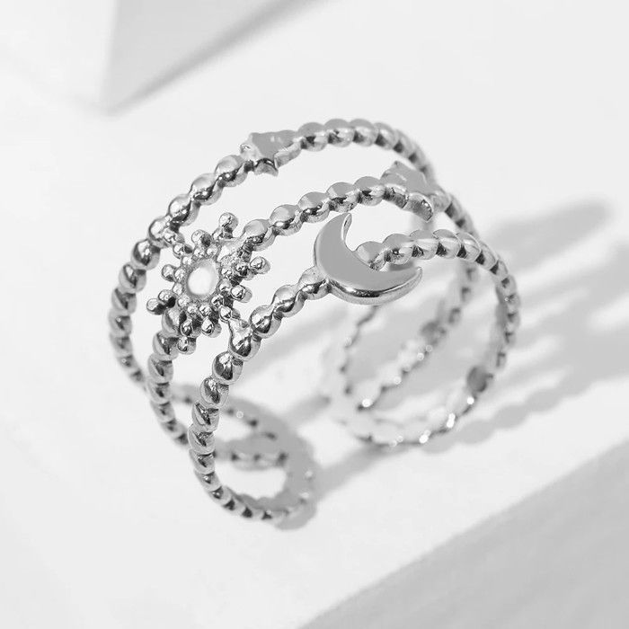 Bague Spirale Acier Inoxydable Réglable - Bijou Géométrique Punk Femme