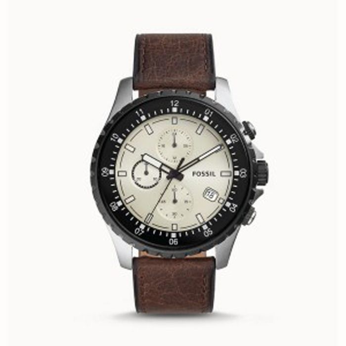 GARANTIE OFFICIELLE MONTRE FOSSIL FS5674 48 mm DILLINGER CHRONOGRAPHE EN CUIR MARRON POUR HOMMES Achat vente montre Cdiscount