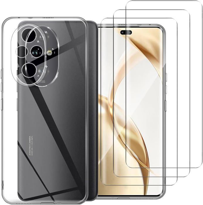 ANFAIRLACE Coque Collier Compatible avec Honor 200 Pro, Transparente Étui Bandoulière Cordon Lanyard Anti Jaune TPU Case Lanière Housse Clear Shockproof Cover, Noir